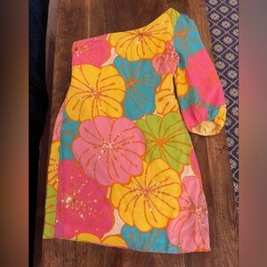 Floral One-Shoulder Dress